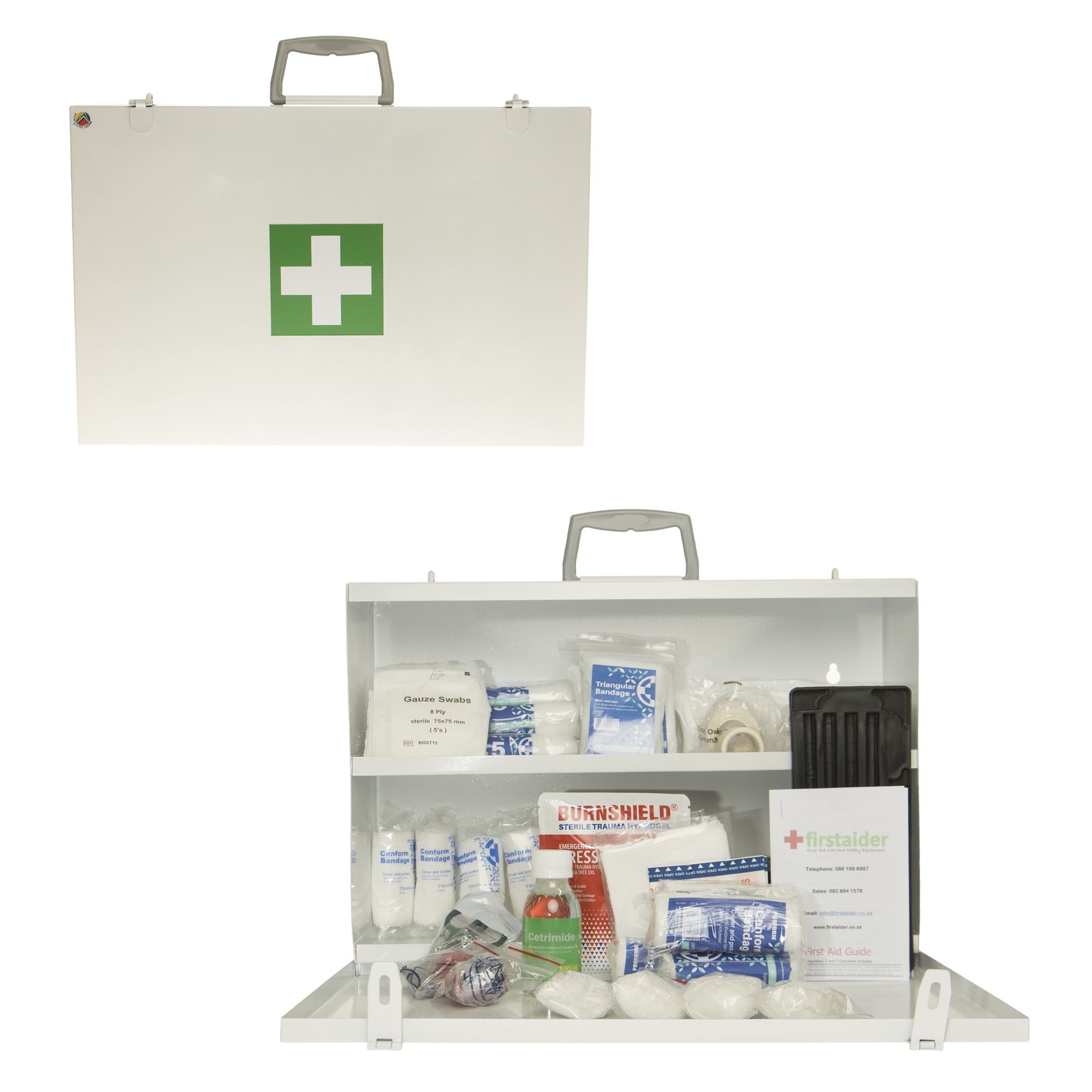 Regulation 3 First Aid Kit in White Metal Box Large by Firstaider