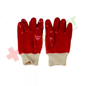 PVC Knitwrist Red Glove