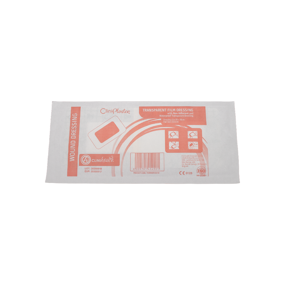 Transparent Film Dressing with Non Adherent Pad 25cmx10cm