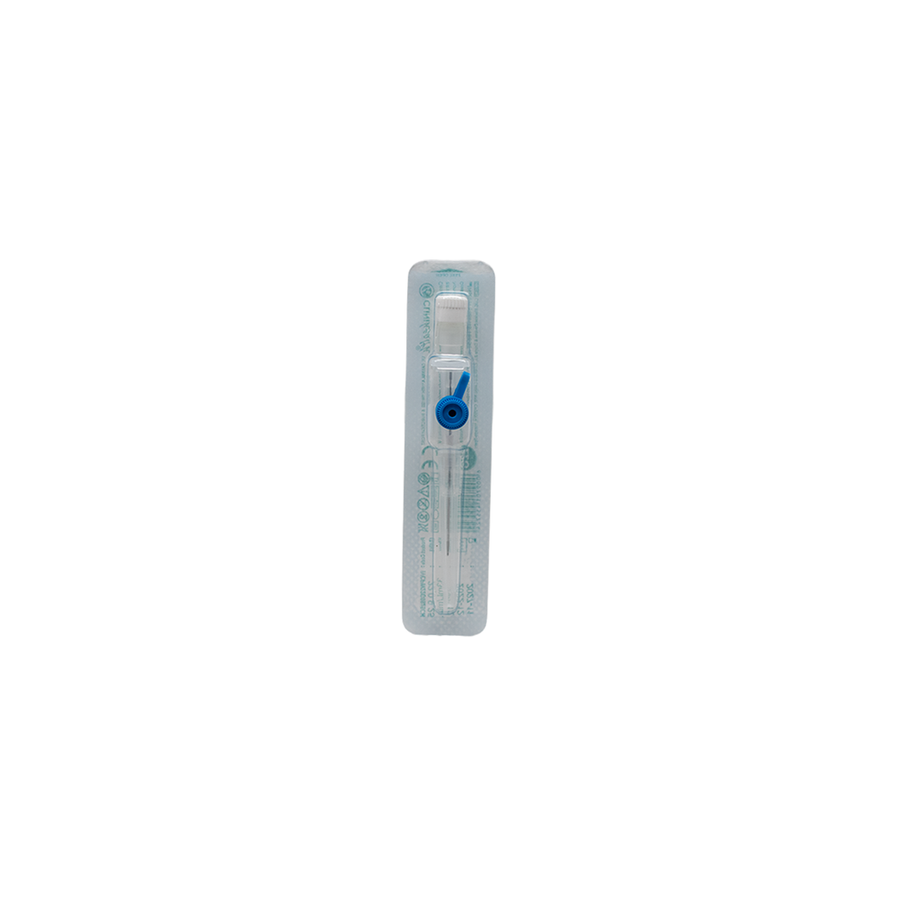 IV Catheter 22G with Port and Wings Blue