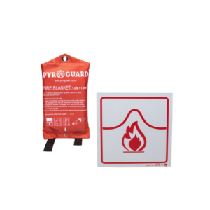 Fire Blanket 1*1m In Fabric case & Fire Blanket Sign (190 x 190mm) Combo