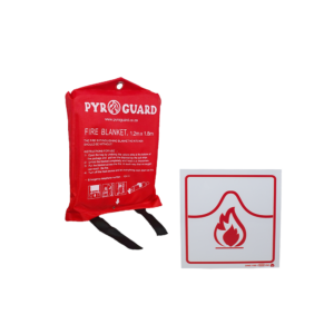 Fire Blanket 1.2*1.8m In Fabric case & Fire Blanket Sign (190 x 190mm) Combo