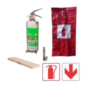 2L Lithium Fire Extinguisher with PVC cover, wall bracket and signs
