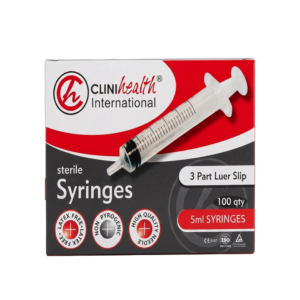 Syringe 5ml 3 Part Luer Slip box 100's